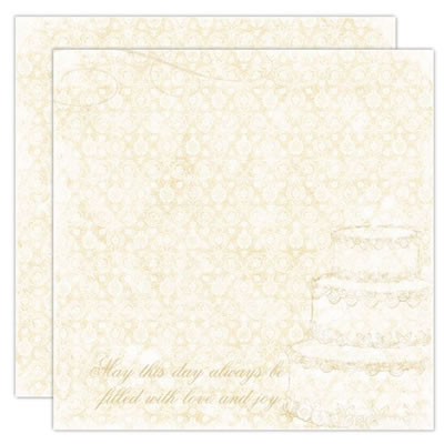 TPC Studio - Mr & Mrs  May this Day 12x12 double-sided pearlescent paper w/- foil     (pack of 5)