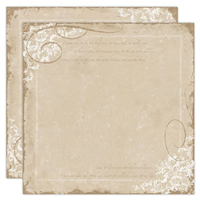 TPC Studio - Mr & Mrs  Vows 12x12 double-sided pearlescent paper w/- foil   (pack of 5)