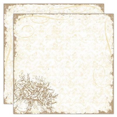 TPC Studio - Mr & Mrs  Bouquet 12x12 double-sided pearlescent paper w/- spot varnish    (pack of 5)