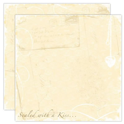 TPC Studio - Mr & Mrs  Sealed with a Kiss 12x12 double-sided pearlescent paper w/- foil (pack of 5)