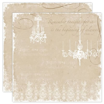 TPC Studio - Mr & Mrs  Remember Tonight 12x12 double-sided pearlescent paper w/- spot varnish     (pack of 5)