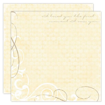 TPC Studio - Mr & Mrs  First Moment 12x12 double-sided pearlescent paper w/- foil    (pack of 5)
