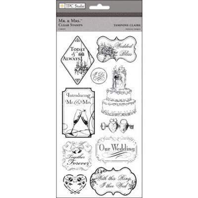 TPC Studio - Mr & Mrs - Clear Stamps  (sold individually)