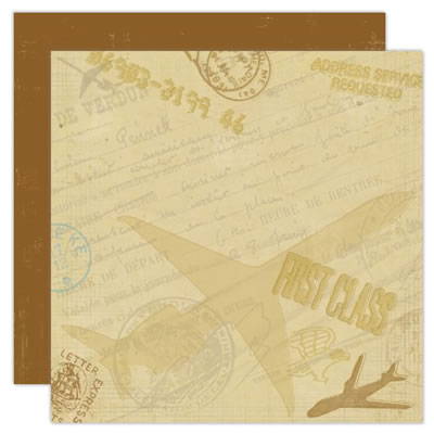 TPC Studio - Time to Travel - First Class 12x12 d/sided paper  (pack of 10)