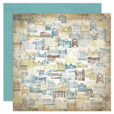 TPC Studio - Time to Travel - Landmarks 12x12 d/sided paper  (pack of 10)