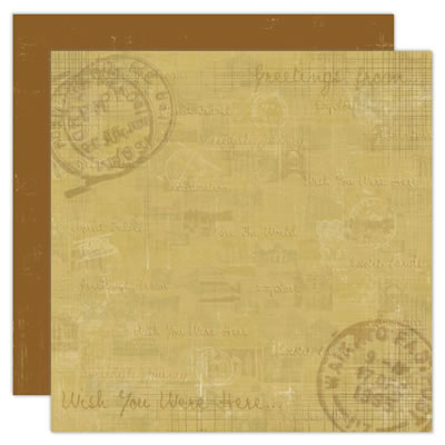 TPC Studio - Time to Travel - Wish You Were Here 12x12 d/sided paper w/- spot varnish  (pack of 5)