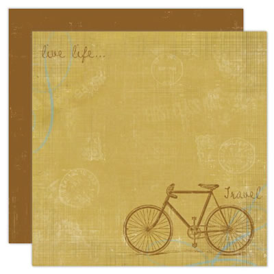 TPC Studio - Time to Travel - Live Life 12x12 d/sided paper w/- spot varnish  (pack of 5)