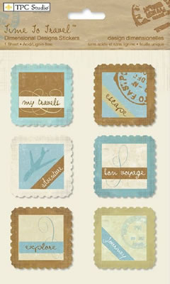 TPC Studio - Time to Travel - Dimensional Designs Stickers  (sold in 3's)