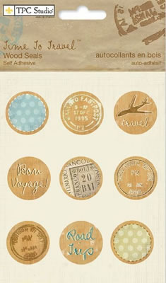 TPC Studio - Time to Travel - Wood Seals  (sold in 3's)