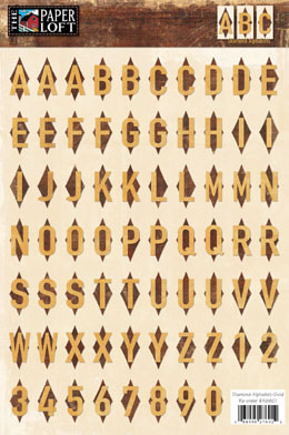 The Paper Loft - Gold Diamond Alphabet Cardstock Stickers  (pack of 5)