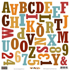Paper Loft - Flip Flops Monograms/Pumpkin Spice Alphabet Stickers  (pack of 5)