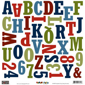 Paper Loft - Flip Flops Monograms/Navy Avocado Alphabet Stickers  (pack of 5)