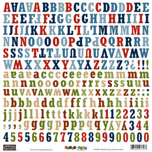 Paper Loft - Flip Flops Alphabet Soup/Navy Avocado Alphabet Stickers  (pack of 5)
