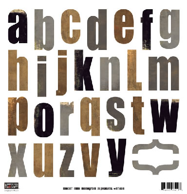 Paper Loft - Now & Then - Alphabet Diecuts  (pack of 5)