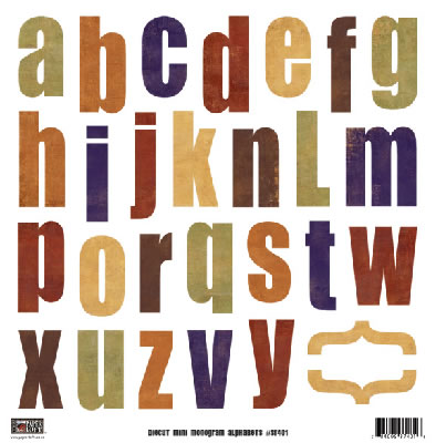 Paper Loft - Spring Fling - Alphabet Diecuts  (pack of 5)