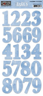 Paper Loft - Light Blue Number Sticker  (sold in 3's)