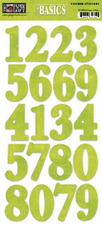 Paper Loft - Green Slime Number Sticker  (sold in 3's)
