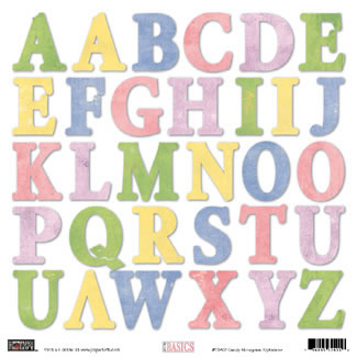 Paper Loft - Candy Monogram Sticker  (sold in 3's)