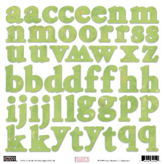 Paper Loft - Lime Sherbet L/C Alpha Sticker  (sold in 3's)