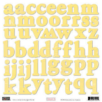 Paper Loft - Mellow Yellow L/C Alpha Sticker  (sold in 3's)