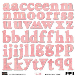 Paper Loft - Cotton Candy L/C Alpha Sticker  (sold in 3's)