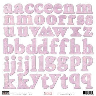 Paper Loft - Lavender L/C Alpha Sticker  (sold in 3's)