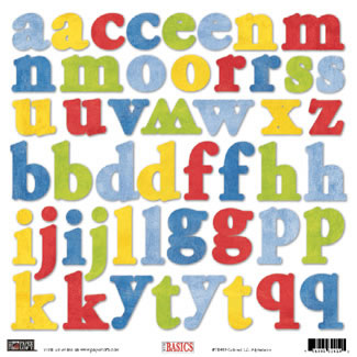 Paper Loft - Coloured L/C Alpha Sticker  (sold in 3's)