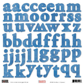 Paper Loft - Wild Blue L/C Alpha Sticker  (sold in 3's)