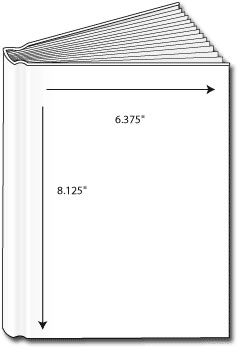 Landscape 6 3/8" x 8 1/8" - 60 blank pages (30 sheets) + front and back covers  (sold in 3's)