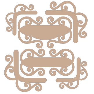 Twiddleybitz Basic Cuts Swirls - contains 2 nameplates (1 oval- 1 retangle)-  small swirl corners-  large  corners. Sizes   10x6cm-  corner to  5.5-5.5cm-     4-4cm.  6pc/pk (sold in 3's)