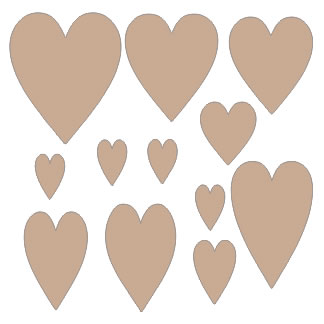 Twiddleybitz - Bag of Love 12pc/pk. Hearts range in size from 1.5x2cm to 5x5.5cm.   (sold  3's)