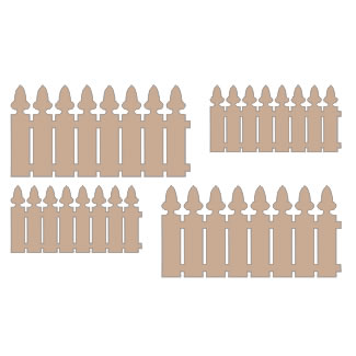 Twiddleybitz - Bag of Fences 4pc/pk. Fence sizes 7.5x3.7cm and 6x3cm.   (sold in 3's)