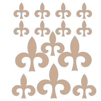 Twiddleybitz - Fluer De Lys Multi Pack 14pc  Size range from 2.5cm up to 5 x    (sold in 3's)
