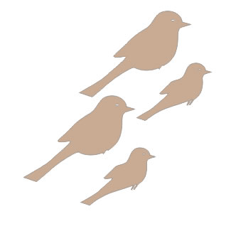 Twiddleybitz - Bluebird Silhouettes 4/pk  a charming pack of 4 birds that will gracefully land on any page or project. Size from tip to tail 8cm x 3cm wide.  (sold in 3's)