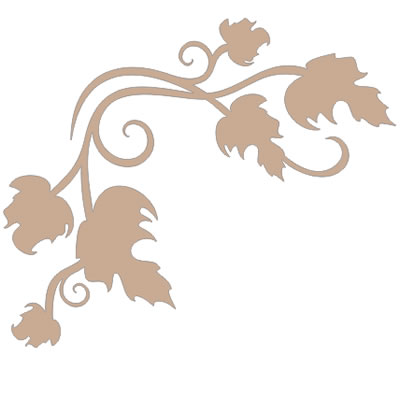 Twiddleybitz - Grapevine Corner. Size 10x11cm. (sold in 3's)