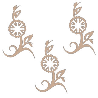Twiddleybitz - Fancy Flowers pack 3pc/pk  (sold in 3's)
