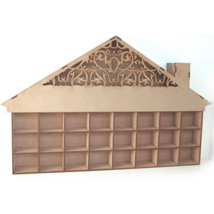 Twiddleybitz - MDF Christmas Advent House  your own   that you can reuse every year. Personalise by putting  family name accross the top of  . Comes Flat packed with instructions. Length 30cm Height 26cm   (sold in 3's)