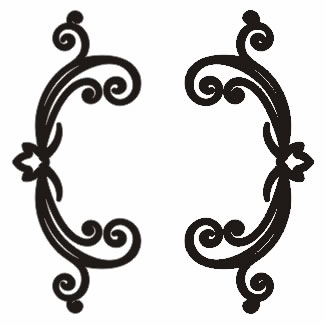 Twiddleybitz - Nero Wrought Iron Crest 2/pk  The  range comes in Black and has finer detail. Size 13.5cm x 6cm  (sold  3's)