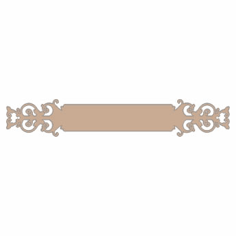 Twiddleybitz - Name Plate Curved 2/pk. This long elegant   is decoratively cut at each end.  plaque piece  22cm x 5cm.   (sold in 3's)