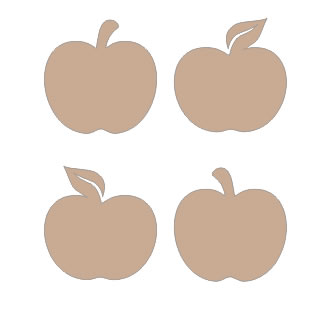 Twiddleybitz - School Dayz Apples 4/pk  comprises 2  with the leaf and   stalk. Great for  or picnic related pages. Size of   5cm x .   (sold in 3's)