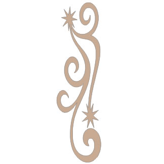 Twiddleybitz - Star Scroll  Size approx 28cm x 8cm. (sold in 3's)