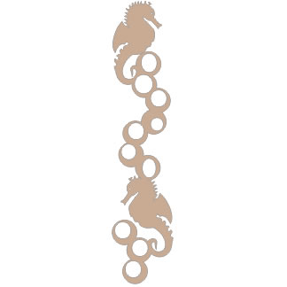 Twiddleybitz - Seahorse Chipboard Border  Size 29cm x 6cm. (sold in 3's)
