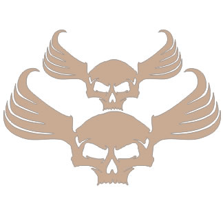Twiddleybitz - Winged Skulls  contains two really cool    Sizes 9cm x 5cm & 15cm   2pc/pk (sold in 3's)