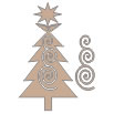 Twiddleybitz - Winged Christmas Tree with Star & Scroll  Size approx 15cm x 9.5cm.    (sold in 3's)