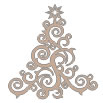 Twiddleybitz - Curly Christmas Tree Large  Size approx 18cm x 16cm.   (sold in 3's)