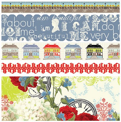 Websters Pages - All About Me - Fabric Ribbon  (sold in 3's)