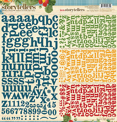 Websters Pages - Spring Market - 12x12 alpha stickers  (pack of 5)