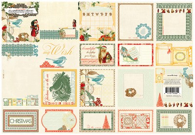 Websters Pages - Botanical Christmas - Journaling Cards  (sold in 3's)