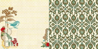 Websters Pages - Botanical Christmas - A Bird's View 12x12 d/sided paper  (pack of 10)