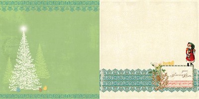 Websters Pages - Botanical Christmas - Oh Christmas Tree 12x12 d/sided paper  (pack of 10)